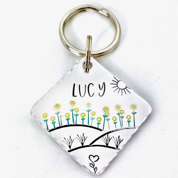 Sunflower Dog Tag