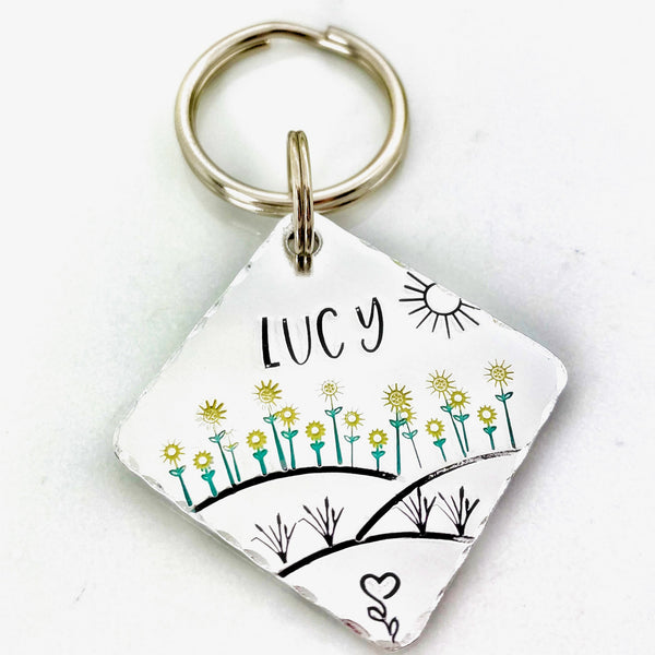 Sunflower Dog Tag
