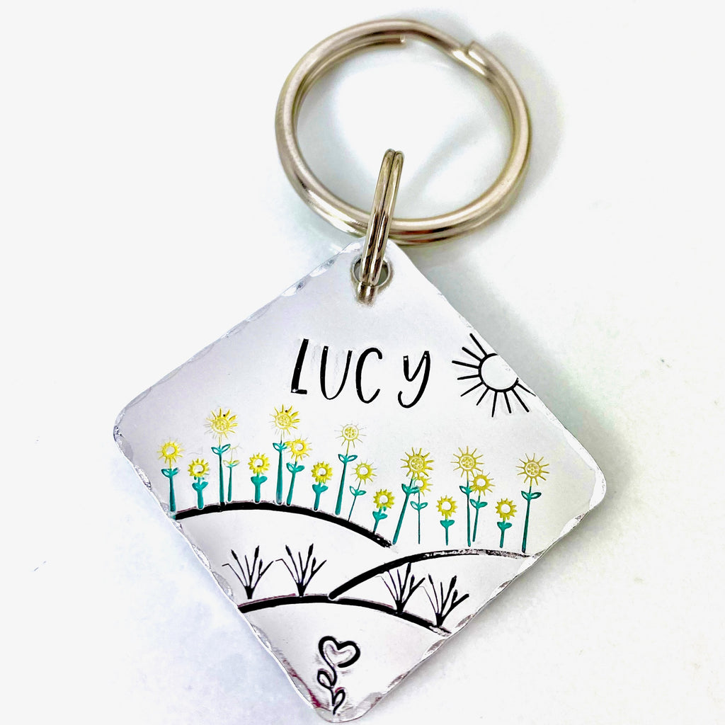 Sunflower Dog Tag