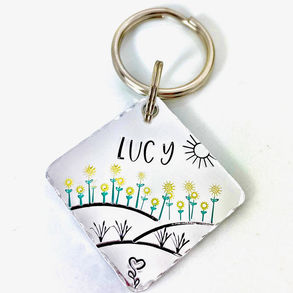 Sunflower Dog Tag