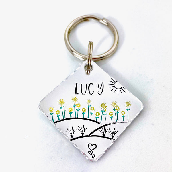 Sunflower Dog Tag