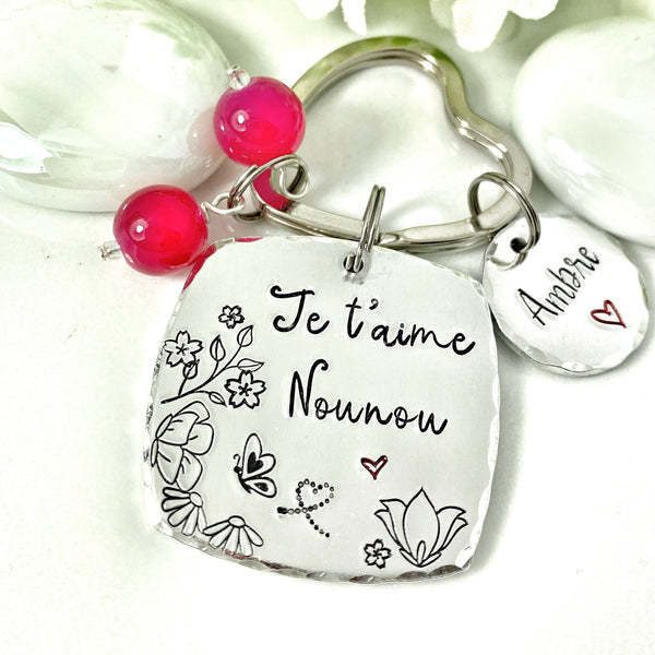 Porte Clé Je T'aime Nounou