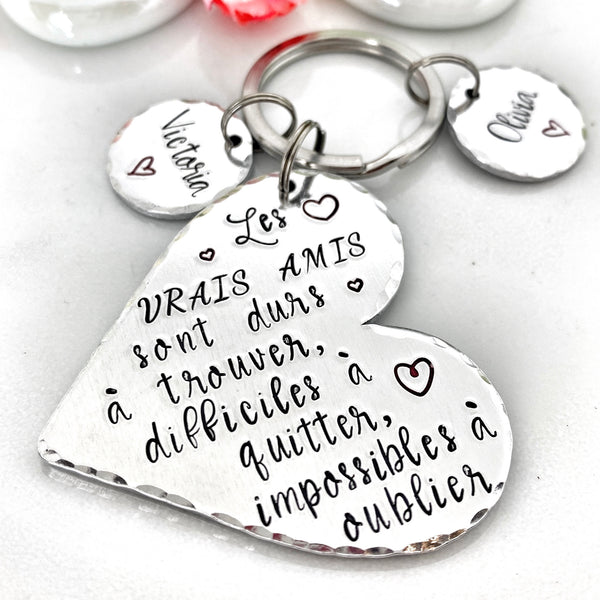 'True Friends' Heart Keychain