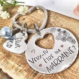 Keychain 'Will you be my godmother?'