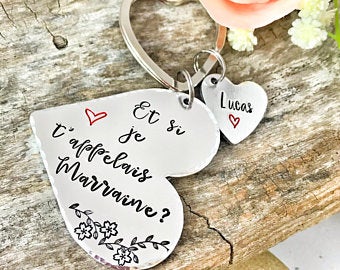 Heart Keychain 'What if I called you godmother?'