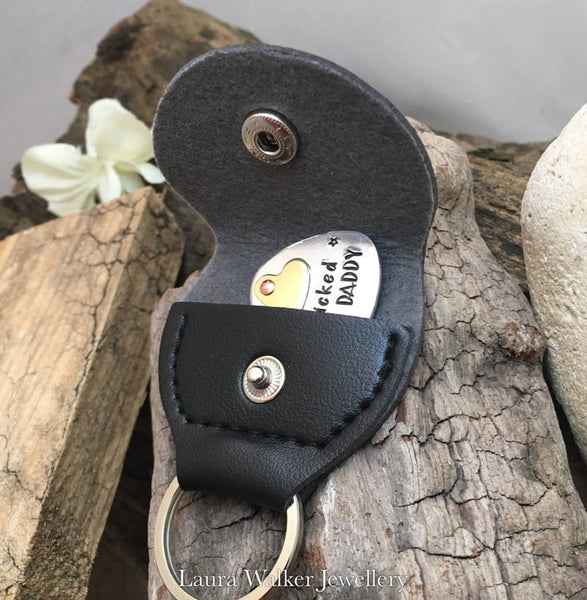 Hand Stamped Guitar Pick 'We Picked You Daddy'