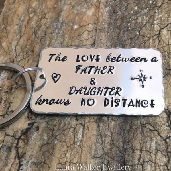Long Distance Keychain Father