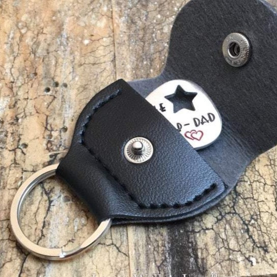 Hand Stamped Guitar Pick Step Dad