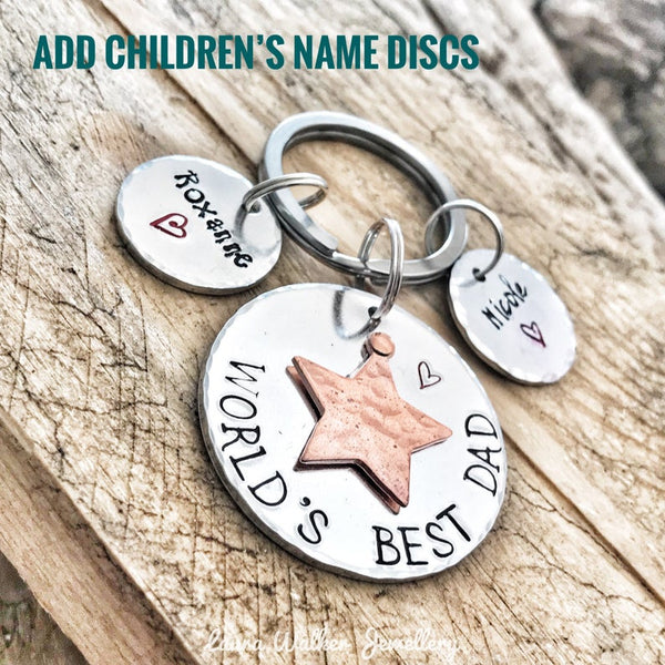 Hand Stamped Keychain Dad 'This Dad Belongs to'