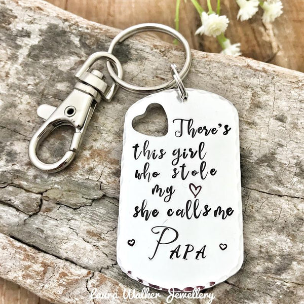 Keychain Papa 'Theres this Girl who stole my heart'
