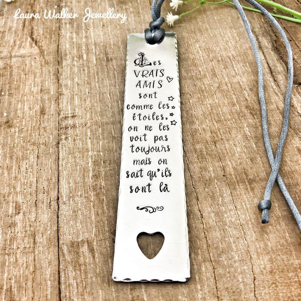 Best Friend Bookmark, Engraved Bookmark, Metal Bookmark, True Friends Stars Gift
