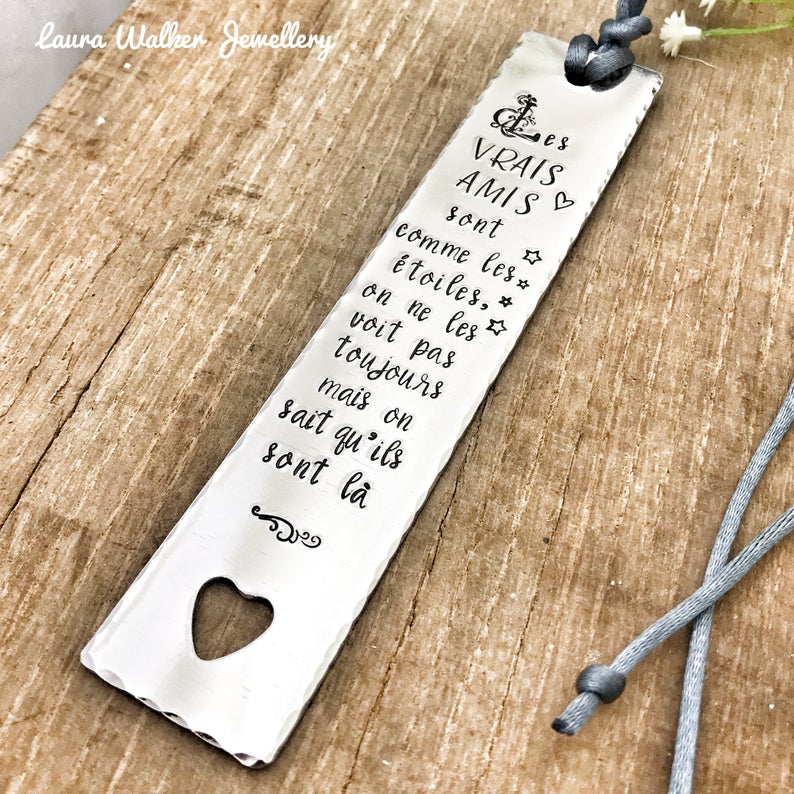 Best Friend Bookmark, Engraved Bookmark, Metal Bookmark, True Friends Stars Gift