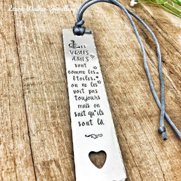 Best Friend Bookmark, Engraved Bookmark, Metal Bookmark, True Friends Stars Gift
