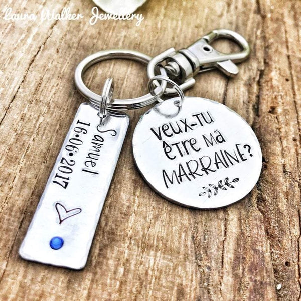 Keychain 'Will you be my godmother?'