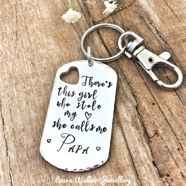 Keychain Papa 'Theres this Girl who stole my heart'