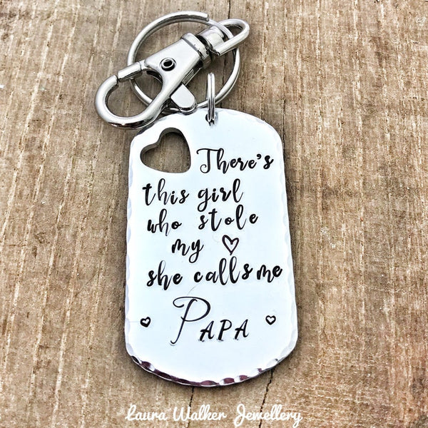 Keychain Papa 'Theres this Girl who stole my heart'