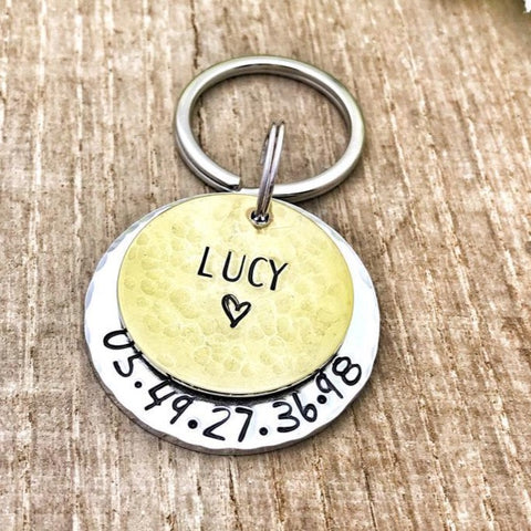 Dog ID Tag, Personalized Dog Tag in Brass and Aluminum