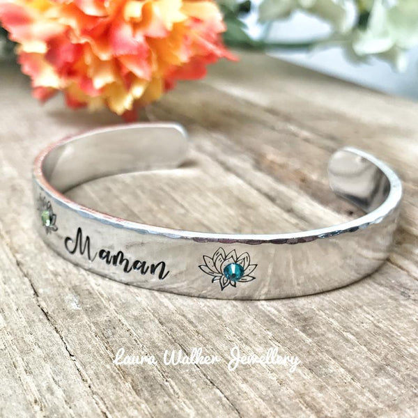 Mom Bangle, Personalized Mom Bracelet Bangle