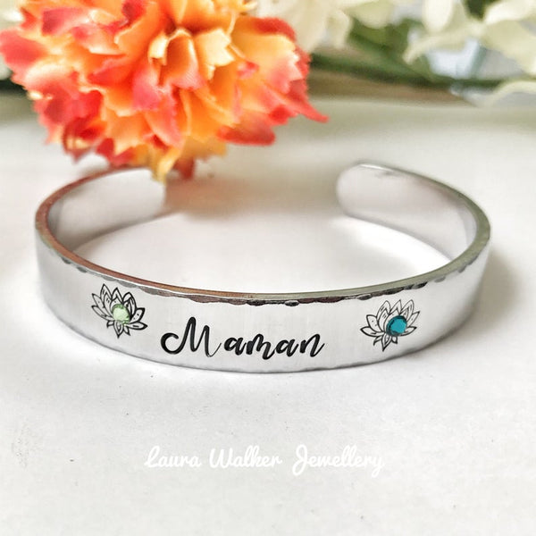 Mom Bangle, Personalized Mom Bracelet Bangle