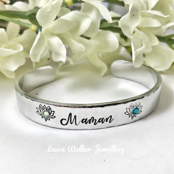 Mom Bangle, Personalized Mom Bracelet Bangle