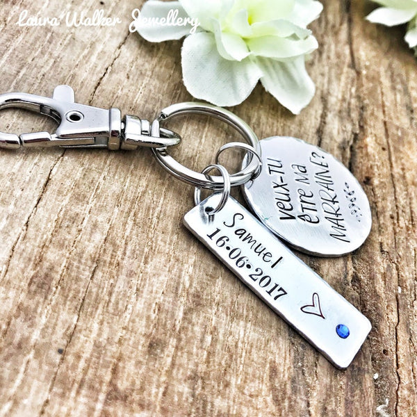 Keychain 'Will you be my godmother?'