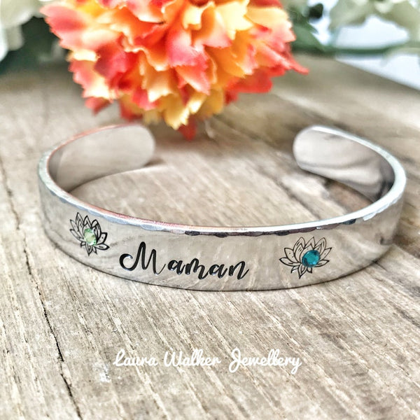 Mom Bangle, Personalized Mom Bracelet Bangle