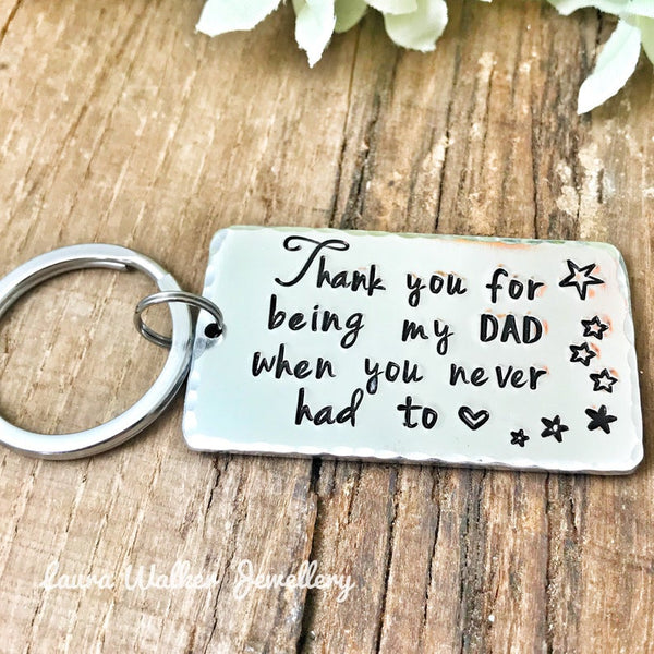 Step Father Keychain 'Thank you for being my Dad'