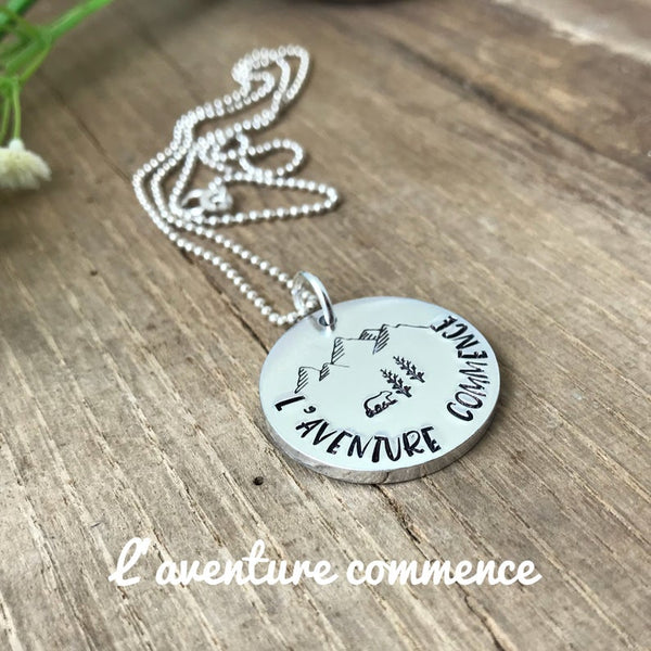 'The Adventure Starts Here' Travel Necklace