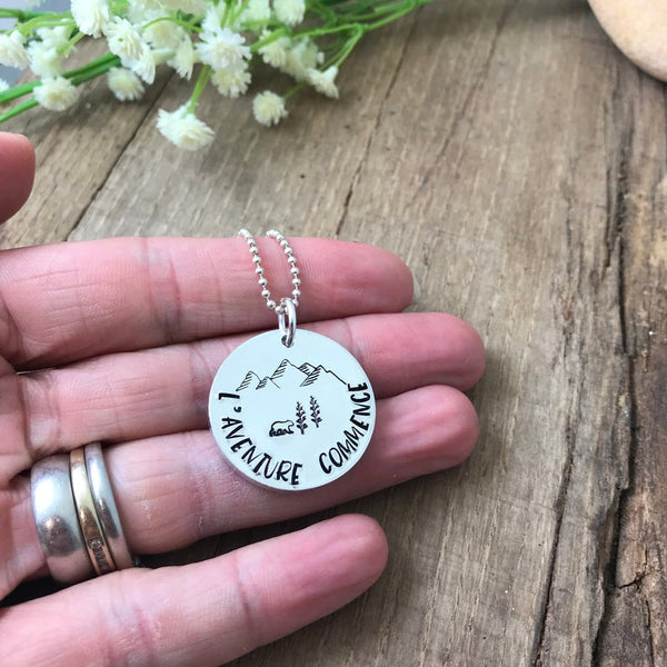 'The Adventure Starts Here' Travel Necklace