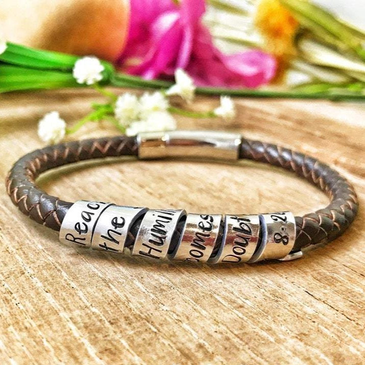 Bracelet Message Enroulé, Bracelet Homme Gravé Message Secret