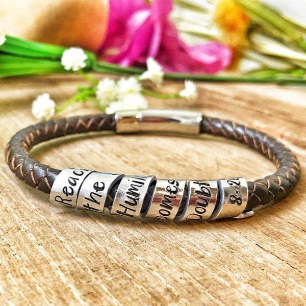 Bracelet Message Enroulé, Bracelet Homme Gravé Message Secret