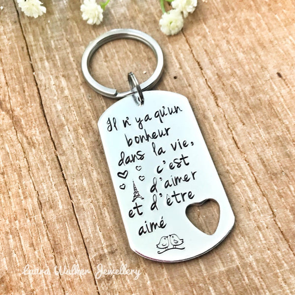 'There is only one happiness' key ring