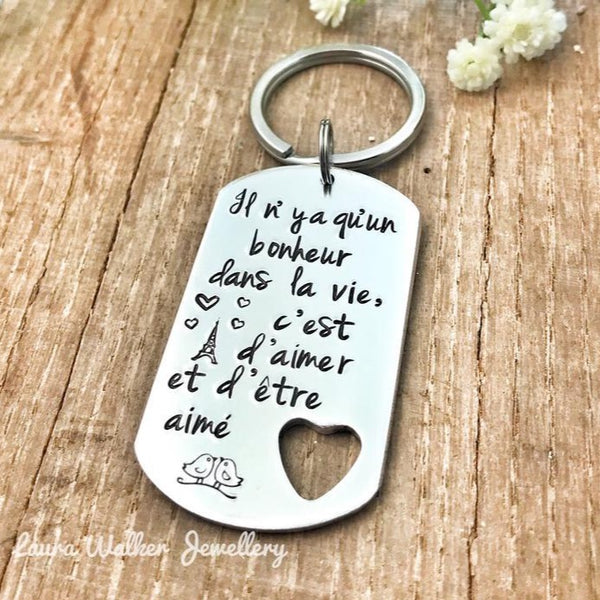 'There is only one happiness' key ring