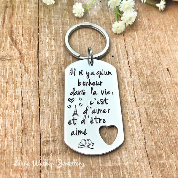 'There is only one happiness' key ring