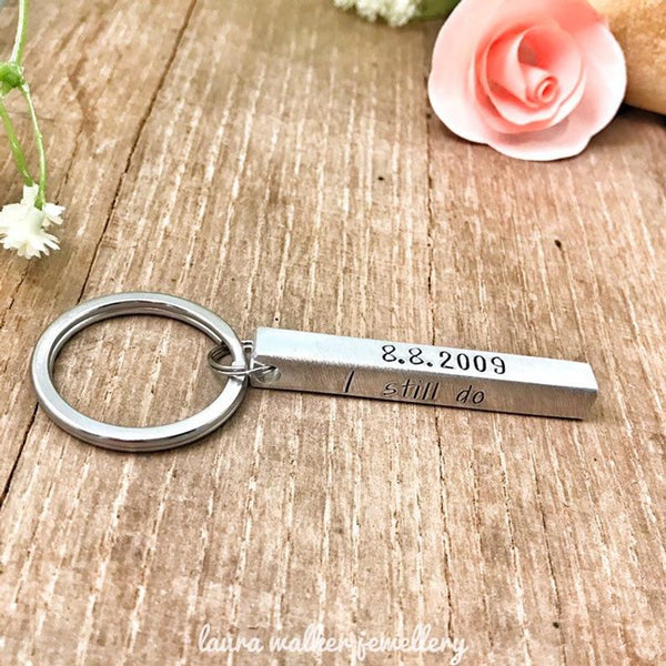 Porte Clé Personnalisé, Porte Clef Barre Argent