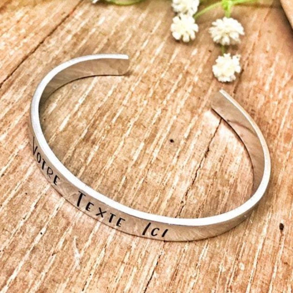 Personalized Bangle, Engraved Silver Bangle, Personalized Jewelry, Women's Bangle