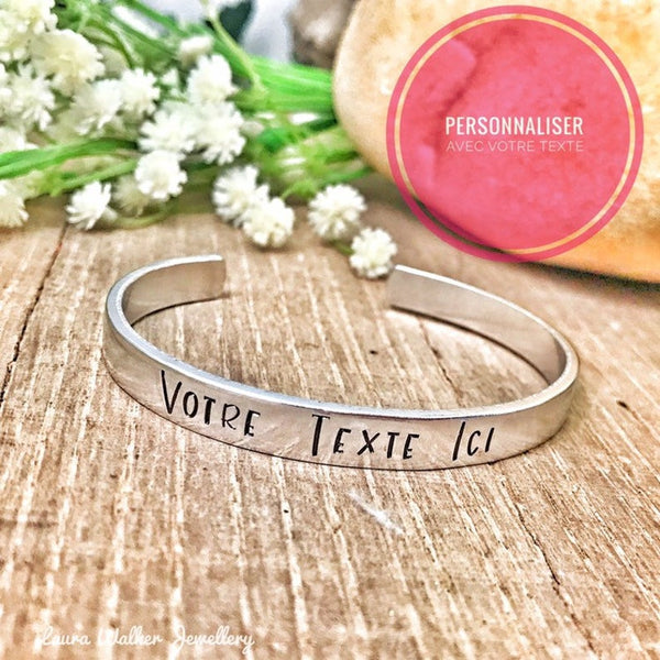 Personalized Bangle, Engraved Silver Bangle, Personalized Jewelry, Women's Bangle