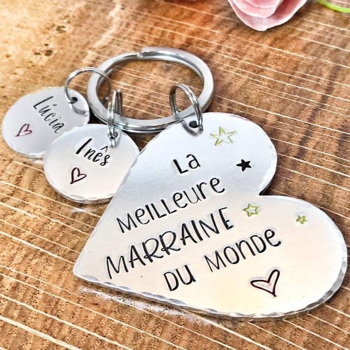 'The Best Godmother Heart' Keychain