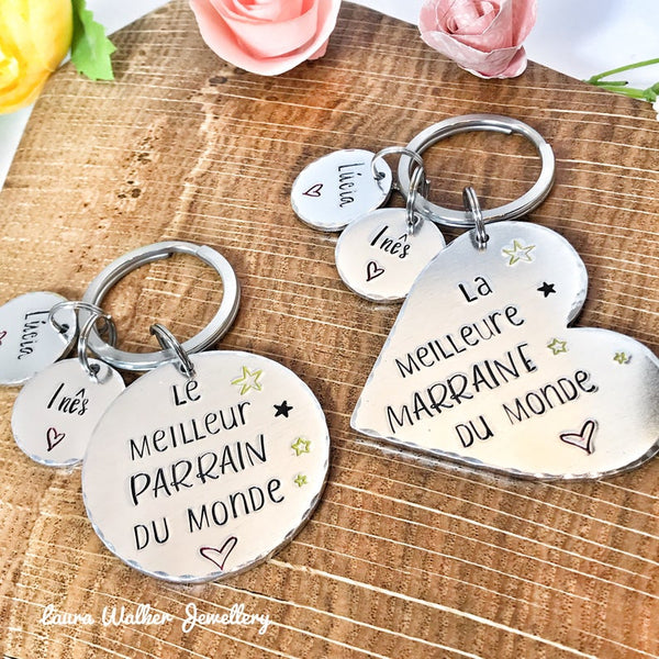 'The Best Godmother Heart' Keychain