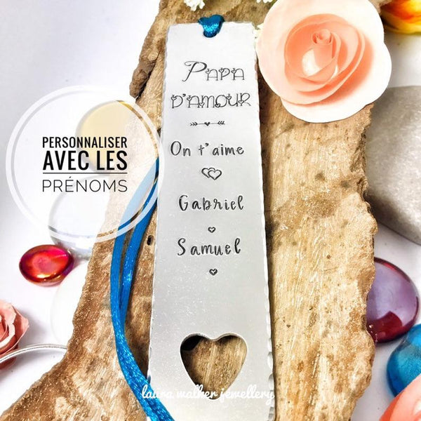 Papa d'Amour Cadeau, Marque Page Personnalisé,Signet Personnalisé,Fête des Pères