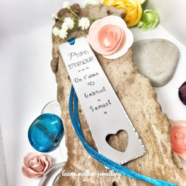 Papa d'Amour Cadeau, Marque Page Personnalisé,Signet Personnalisé,Fête des Pères