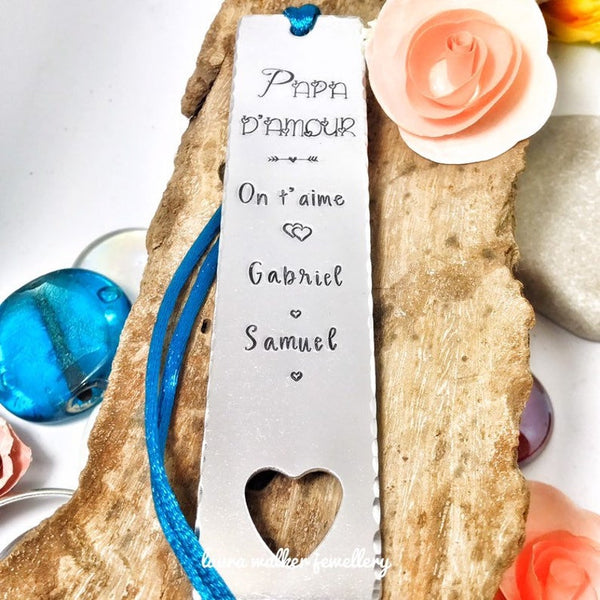 Papa d'Amour Cadeau, Marque Page Personnalisé,Signet Personnalisé,Fête des Pères