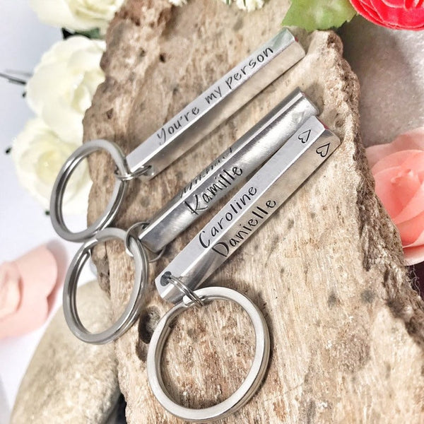 Porte Clé Personnalisé, Porte Clef Barre Argent