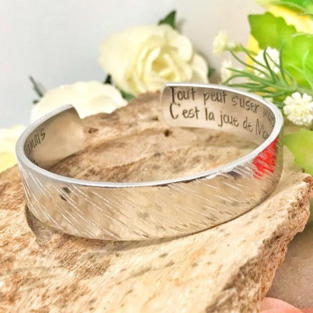 Personalized Jewelry, Engraved Cuff, Engraved Bangle, Engraved Message Bracelet