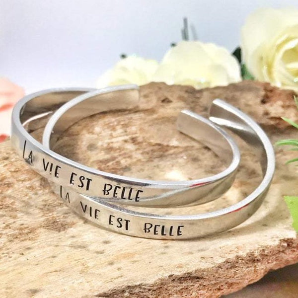 Engraved Bangle 'Life is Beautiful'