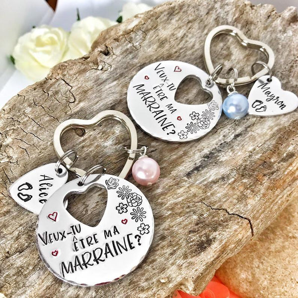 Keychain 'Will you be my godmother?'