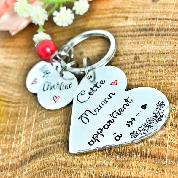 'Mom belongs to' keychain