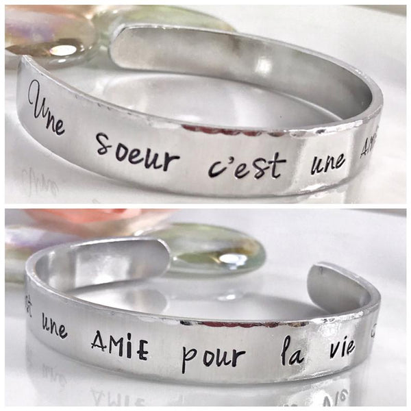 Sister Jewelry, Engraved Bracelet 'a sister is a friend for life'