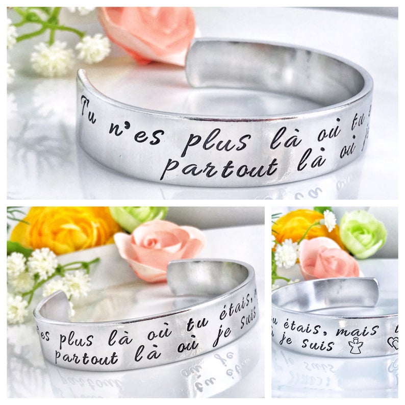 Victor Hugo Quote Bracelet, Engraved Quote Bangle