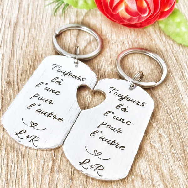 'Always There' Couple Keychain